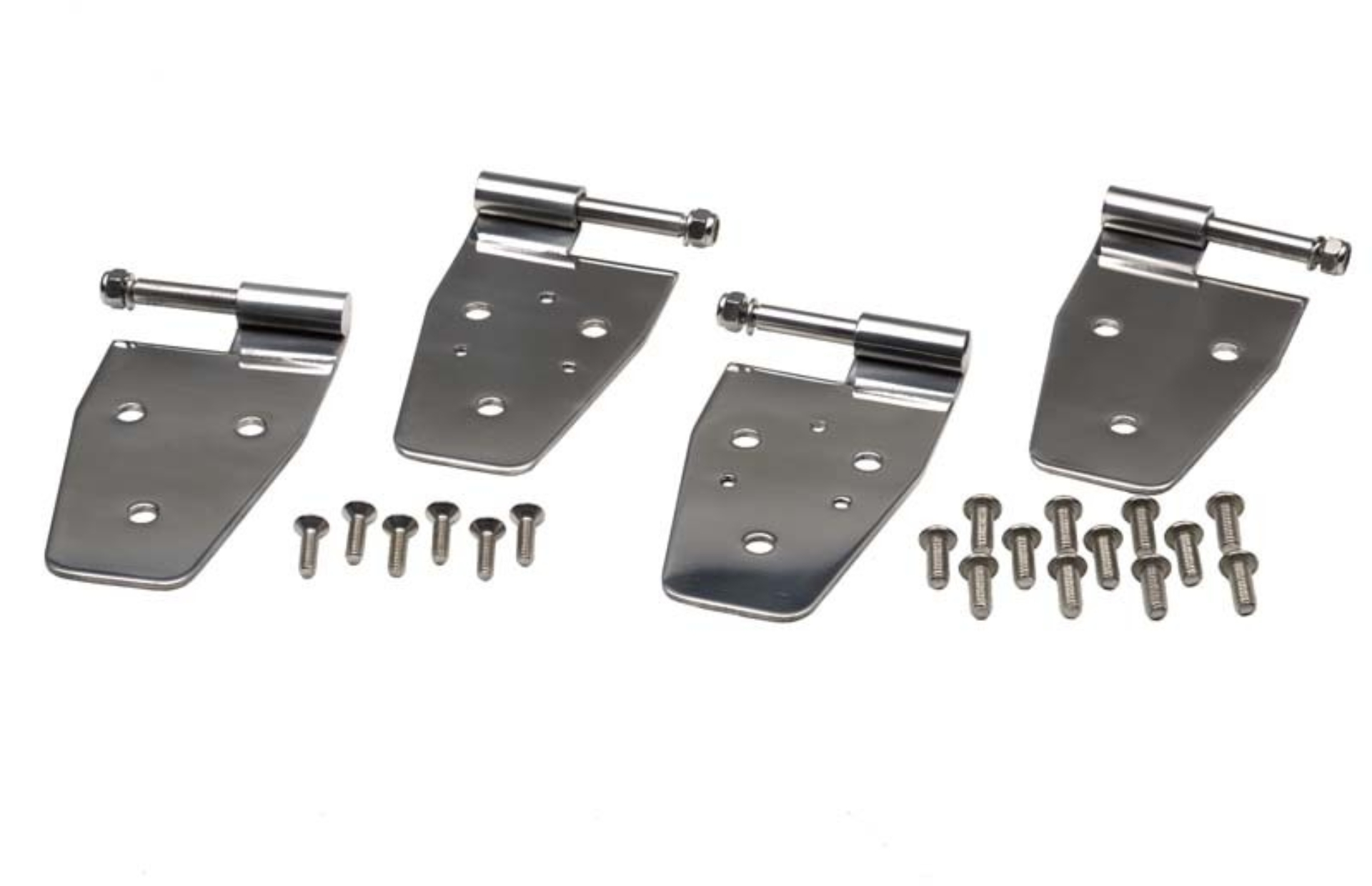 Picture of Kentrol 97-06 Jeep Wrangler TJ Door Hinge Set 4 Pieces - Polished Silver
