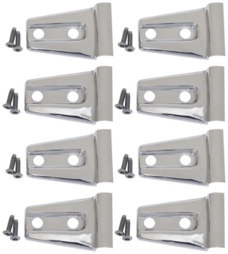 Picture of Kentrol 07-18 Jeep Wrangler JK Door Hinge Overlays 8 Pieces 4 Door - Polished Silver