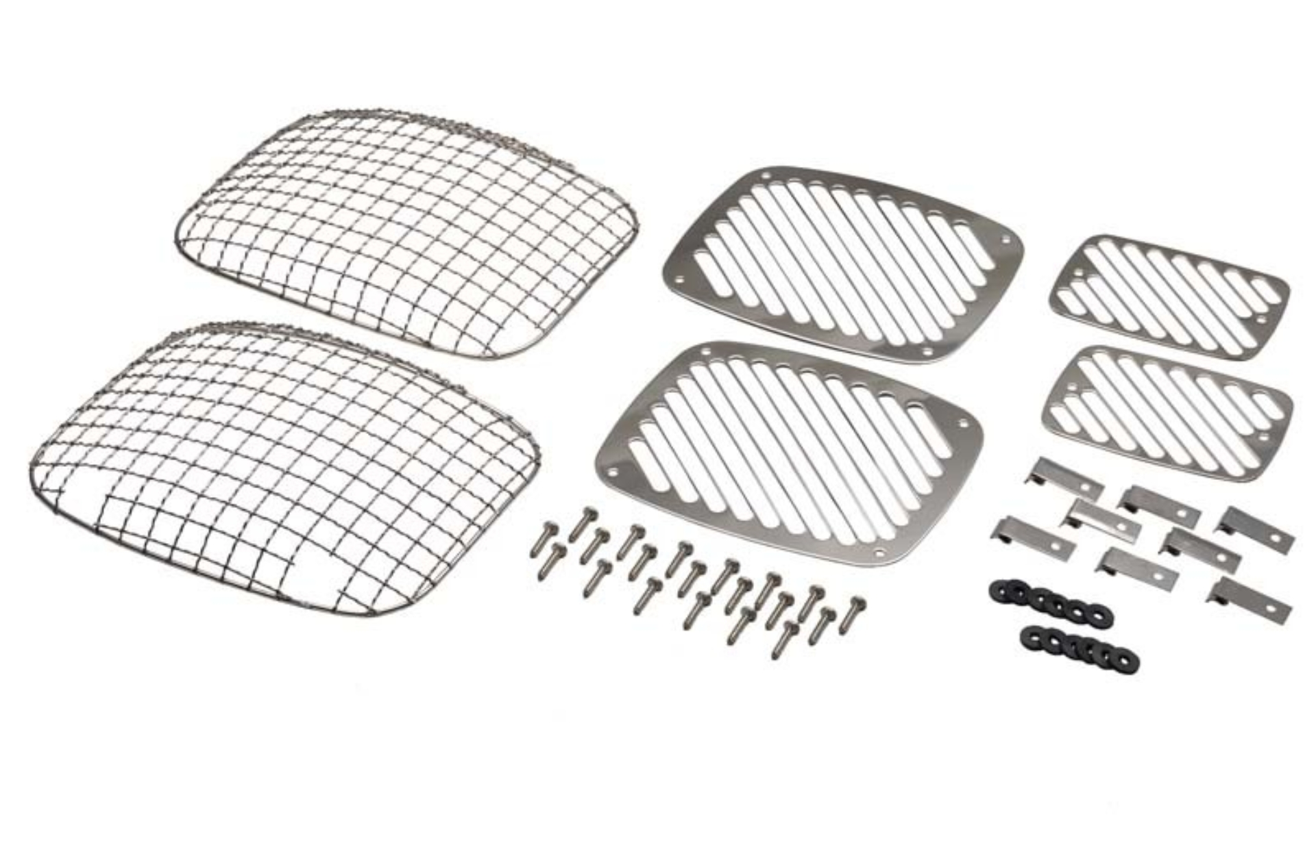 Picture of Kentrol 87-95 Jeep Wrangler YJ Billet/Wire Mesh Set 6 Pieces - Polished Silver