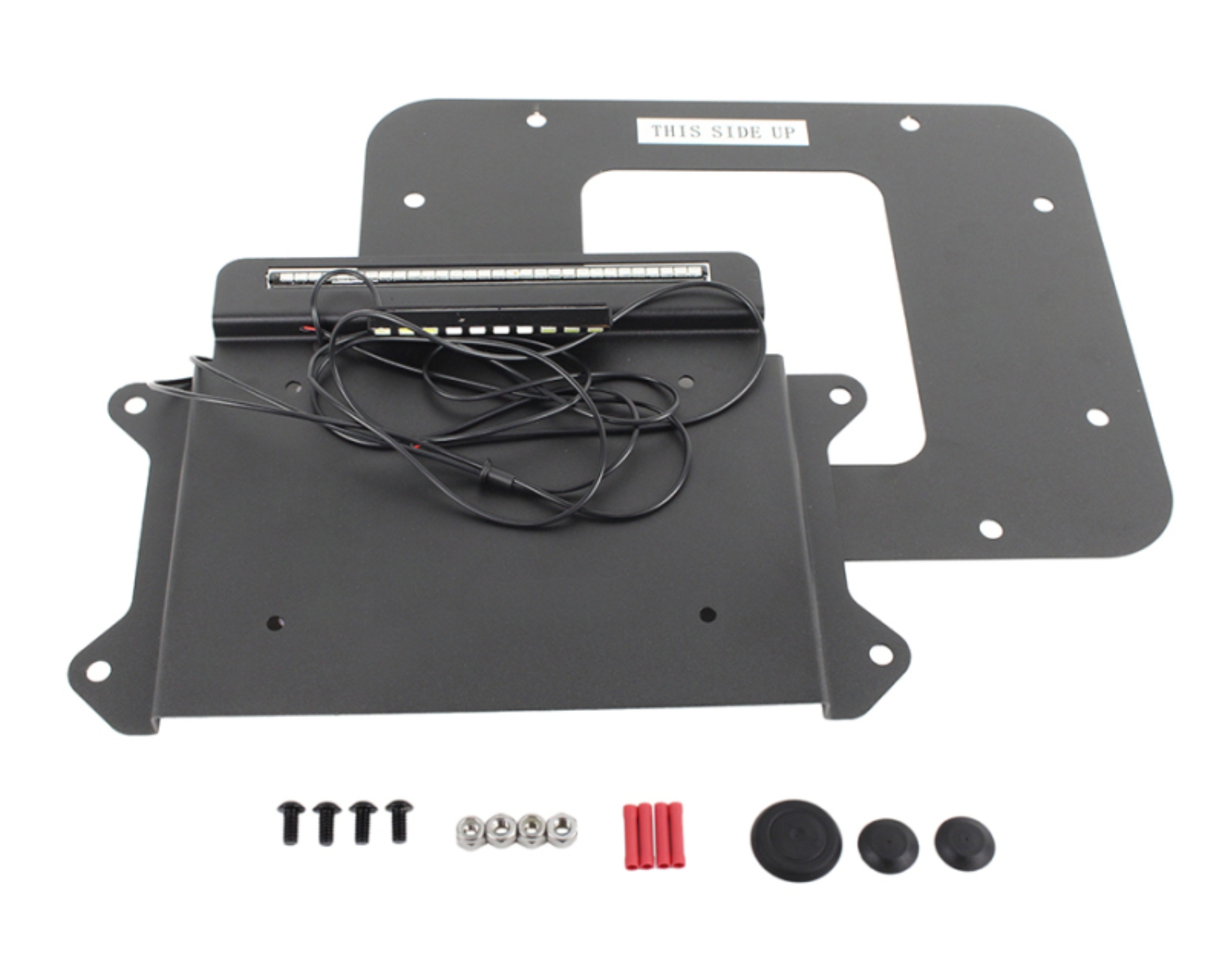 Picture of Kentrol 07-09 Jeep Wrangler JK Back Side License Plate Mount with LEDs - Textured Black