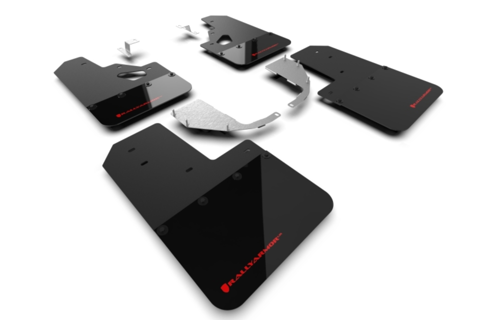 Picture of Rally Armor 21-25 Ford Bronco (Steel Bmpr + RR - NO Rptr/Sprt) Blk Mud Flap w/Red Logo
