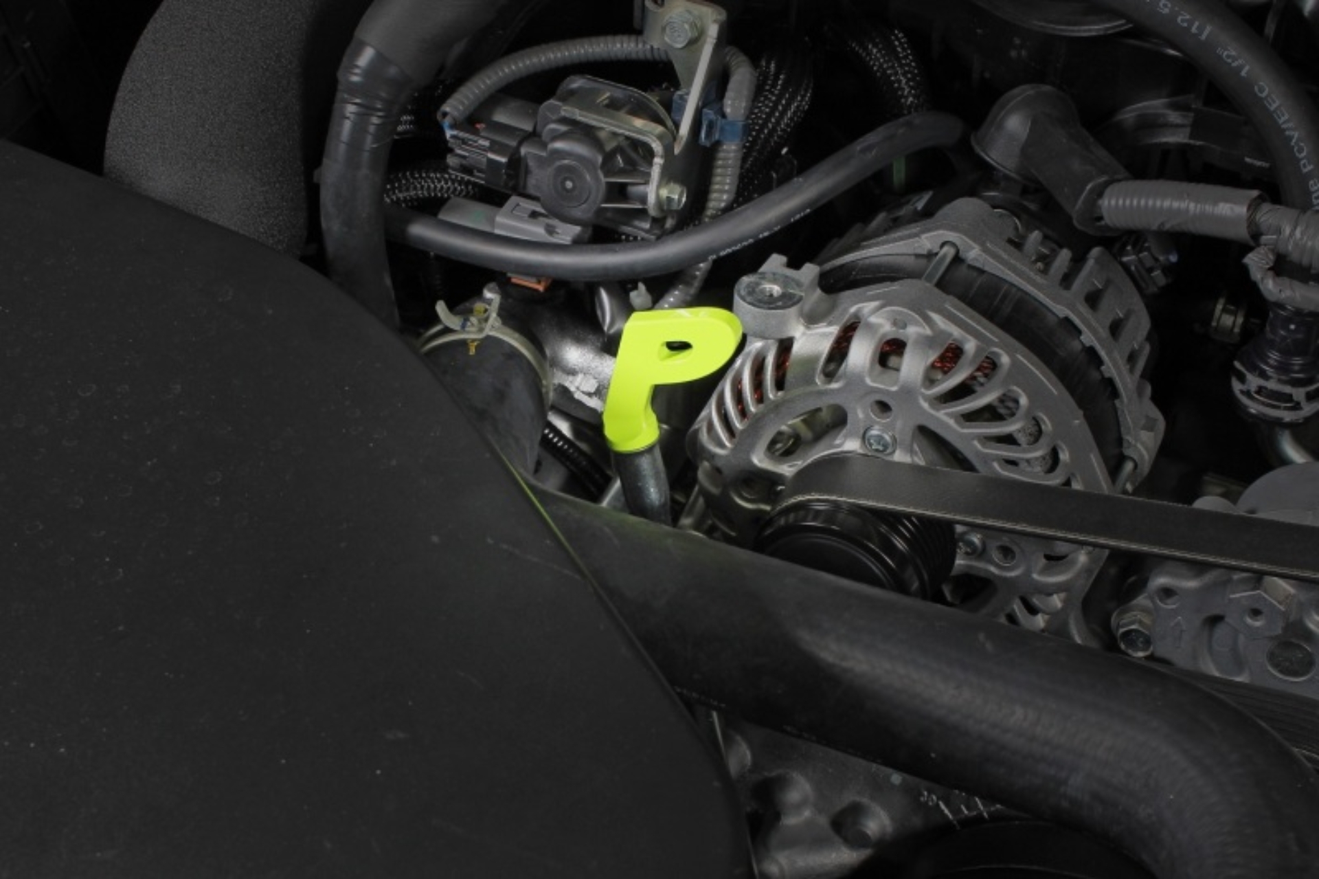 Picture of PERRIN 15-26 Subaru WRX & 13-26 BRZ/FR-S/86/GR86 Dipstick Handle P Style - Neon Yellow