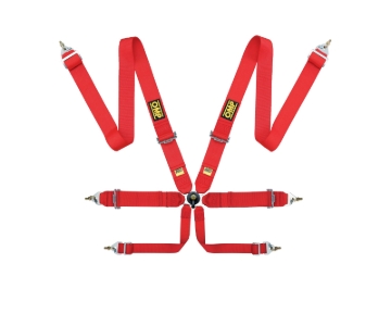 Picture of OMP First 3 Safety Harness Red