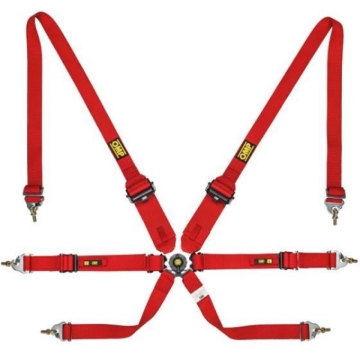 Picture of OMP Safety Harness One 2In Convertible Red Pull Up Conv Pull Down - (Fia 8853-2016)