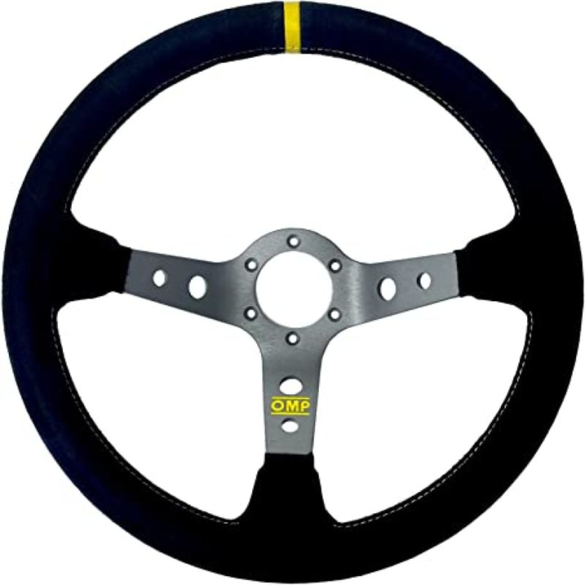 Picture of OMP Corsica Steering Wheel/3 Black Dish Spokes/ - Small Suede (Black)