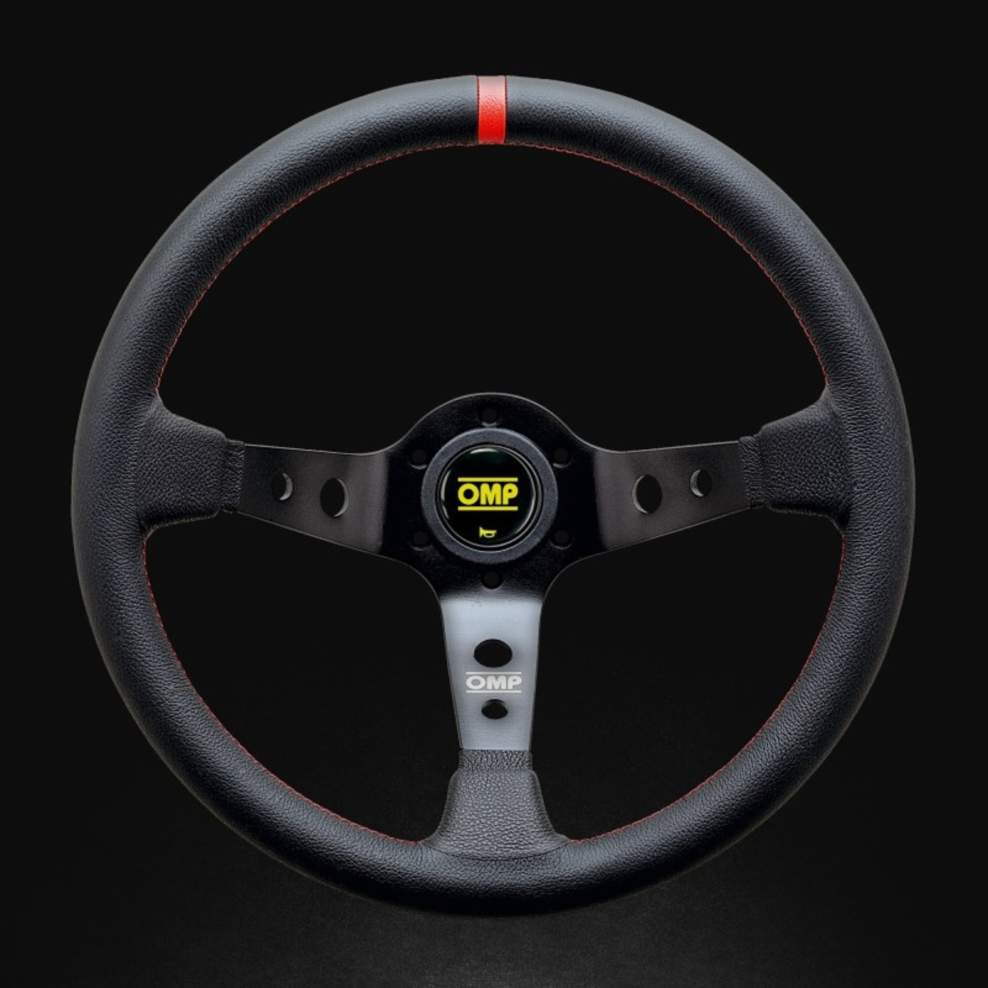 Picture of OMP Corsica Racing Steering Wheels 350mm - Black/Red