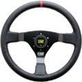 Picture of OMP WRC Steering Wheel Black/Red Leather