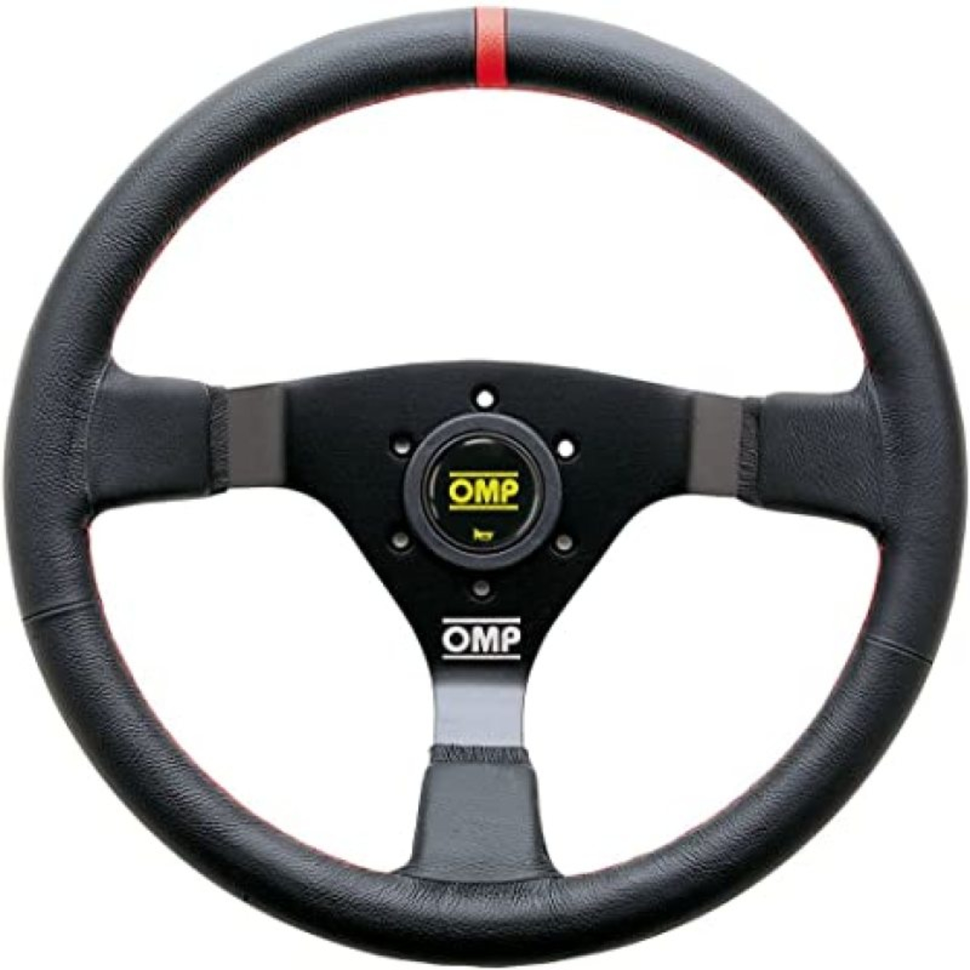 Picture of OMP WRC Steering Wheel Black/Red Leather