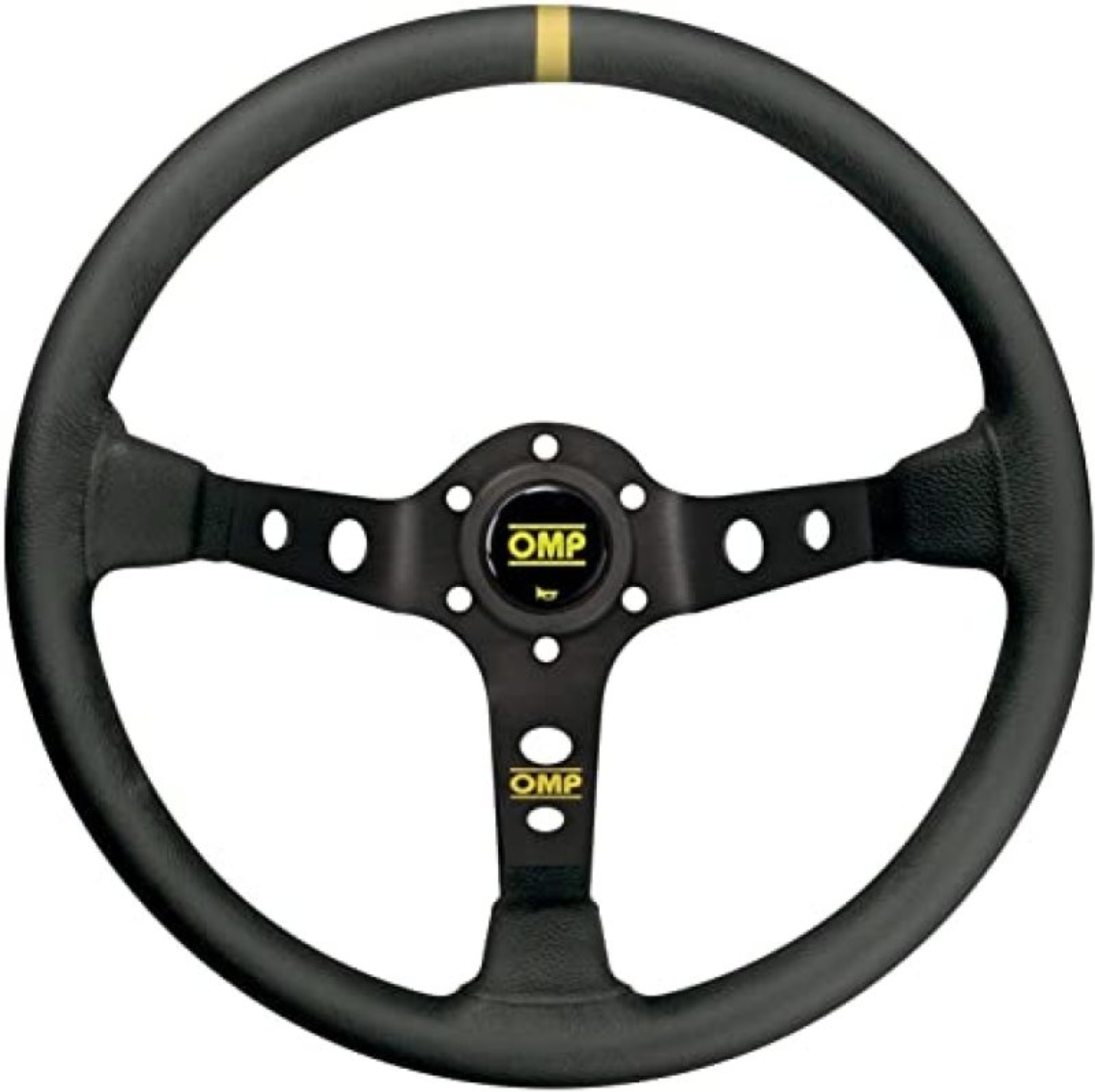 Picture of OMP Dished Steering Wheel Corsica 330/Black In Suede Leather With Anodized Spokes