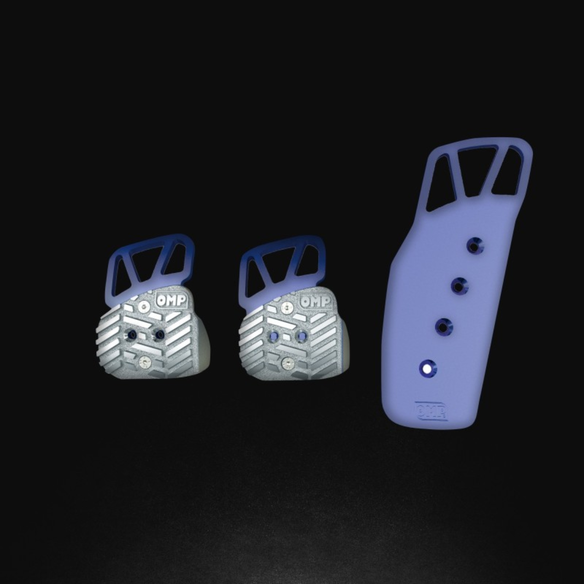 Picture of OMP Anodized Aluminum Pedals - Blue (Set of 3)