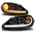 Picture of ANZO 05-13 Chevrolet Corvette Projector Headlights w/switchback & Sequential LED - Black Amber