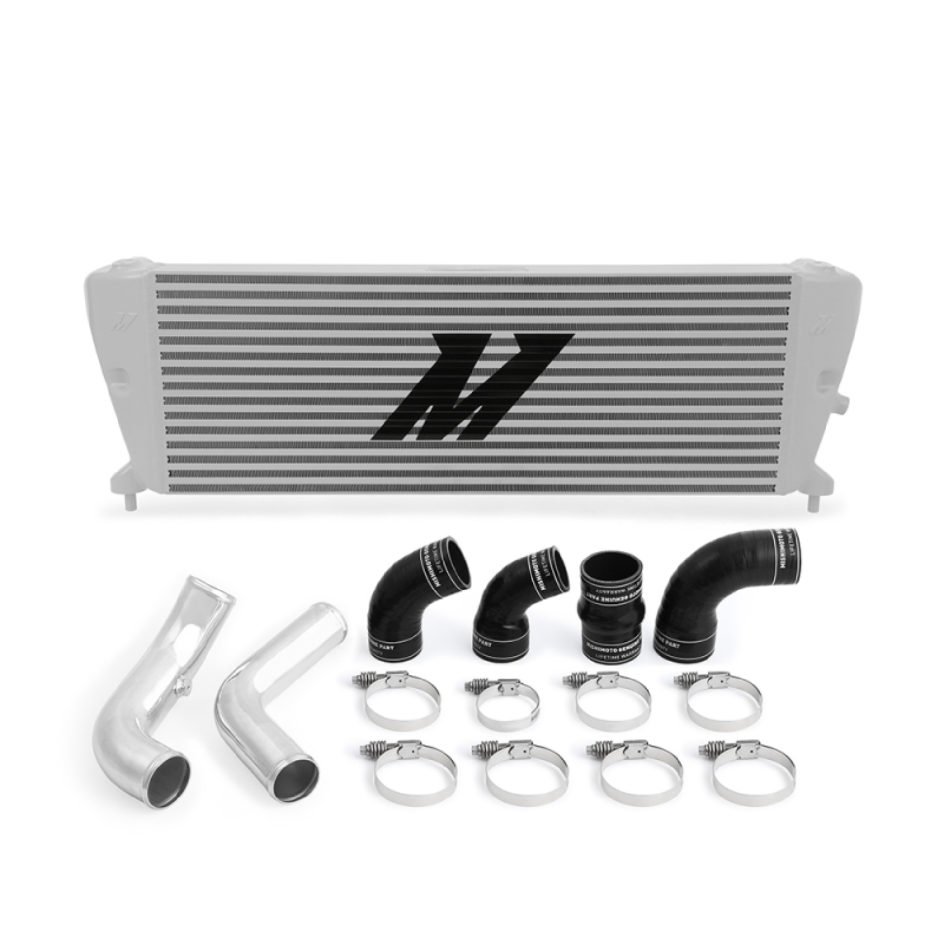 Picture of Mishimoto Ford Ranger 3.2L Diesel Intercooler Kit 2011+ Silver w/ Polished Pipes