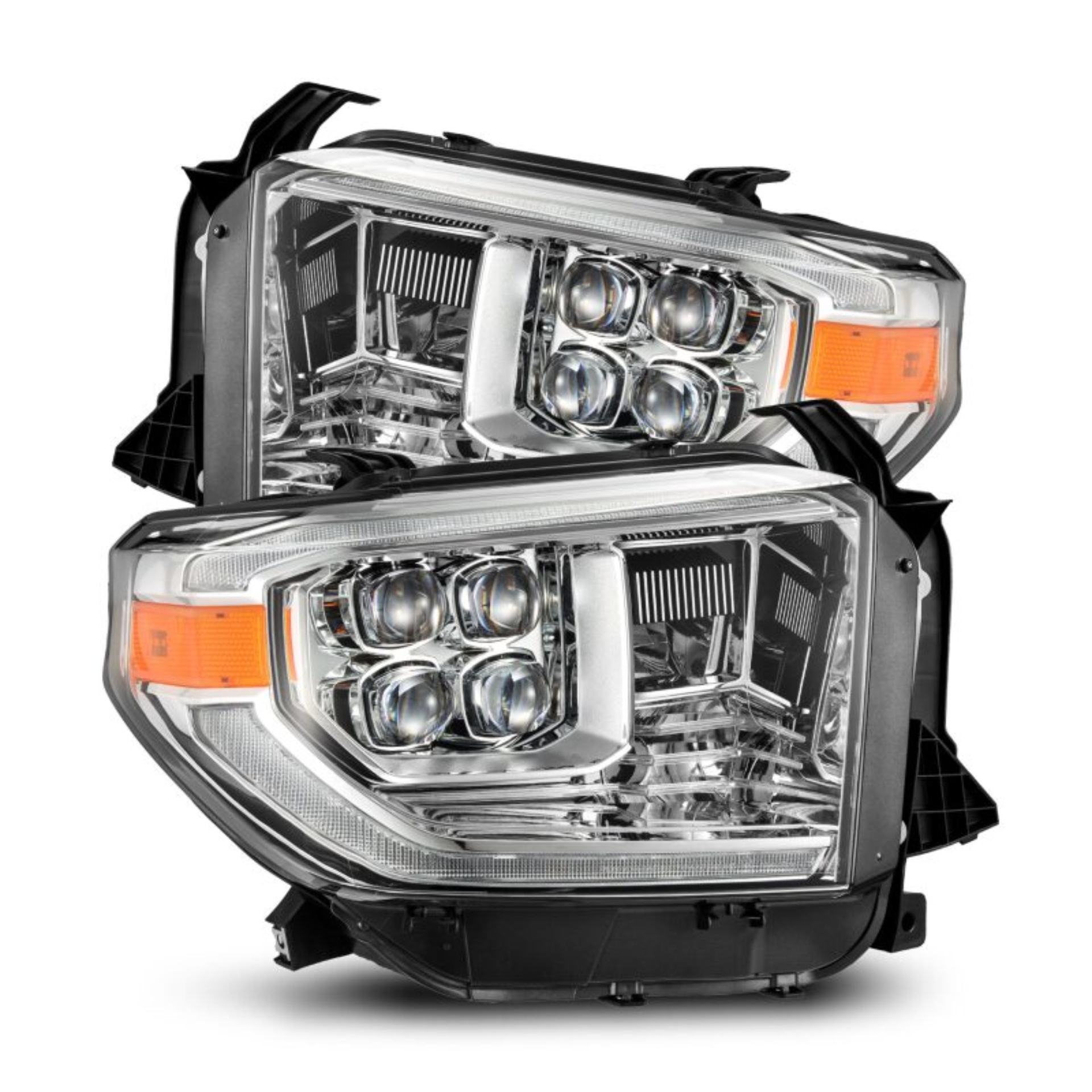 Picture of AlphaRex 14-21 Toyota Tundra NOVA LED Proj HL Chrome w/Actv Light & Seq. Sig + Switchback DRL