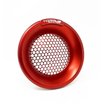 Picture of Torque Solution Billet Turbo Velocity Stack Shield For 4in Inlet - Red