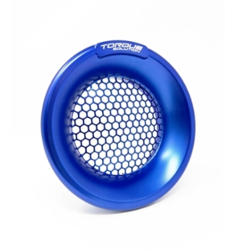 Picture of Torque Solution Billet Turbo Velocity Stack Shield For 4in Inlet - Blue
