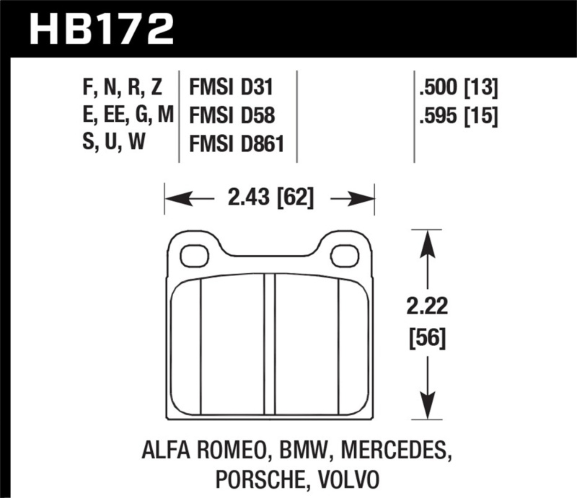 Picture of Hawk 77-79 Alfa Romeo Sprint HPS 5.0 Front Brake Pads