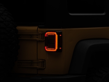 Picture of Raxiom 07-18 Jeep Wrangler JK Axial Series LED Halo Tail Lights- Black Housing (Dark Smoked Lens)