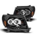 Picture of Raxiom 05-09 Tacoma Super White LED Halo Projector Headlights- Black Housing (Clear Lens)