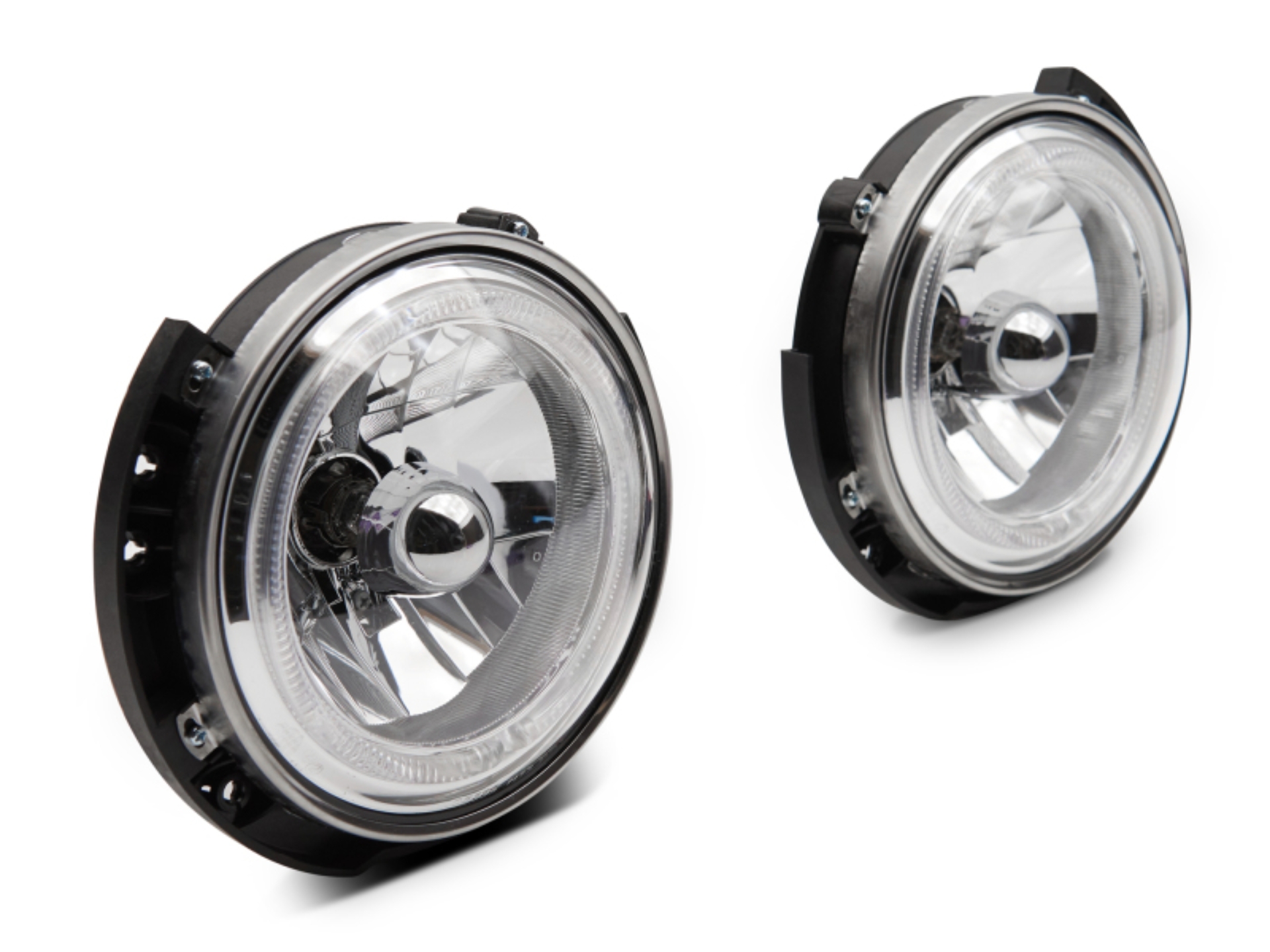 Picture of Raxiom 07-18 Jeep Wrangler JK LED Halo Headlights- Chrome Housing (Clear Lens)