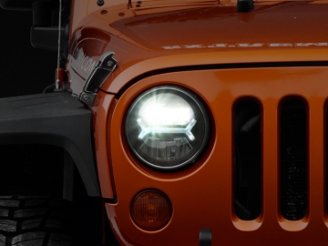 Picture of Raxiom 07-18 Jeep Wrangler JK LED Halo Headlights- Black Housing (Clear Lens)