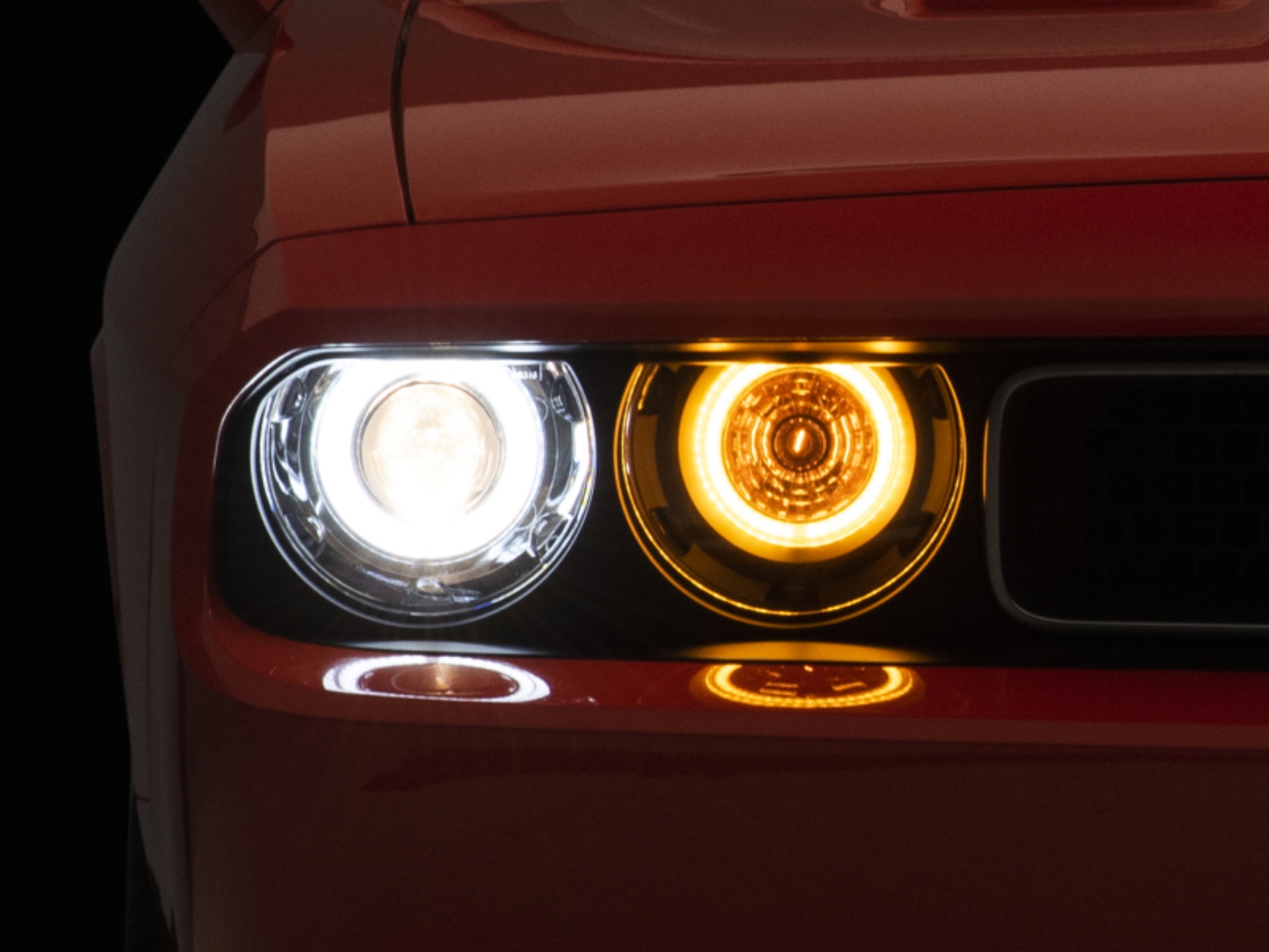 Picture of Raxiom 08-14 Dodge Challenger Dual LED Halo Projector Headlights- Black Housing (Clear Lens)