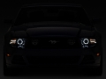 Picture of Raxiom 13-14 Ford Mustang LED Halo Projector Headlights- Black Housing (Clear Lens)