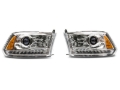 Picture of Raxiom 09-18 Dodge RAM 1500 LED Halo Headlights w/ Switchback Turn Signals- Chrome Hsng (Clear Lens)
