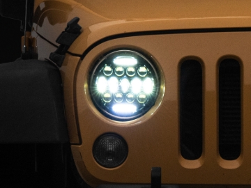 Picture of Raxiom 97-18 Jeep Wrangler TJ/JK Axial Series 13-LED Headlights- Black Housing (Clear Lens)