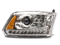 Picture of Raxiom 09-18 Dodge RAM 1500 LED Halo Headlights w/ Switchback Turn Signals- Chrome Hsng (Clear Lens)