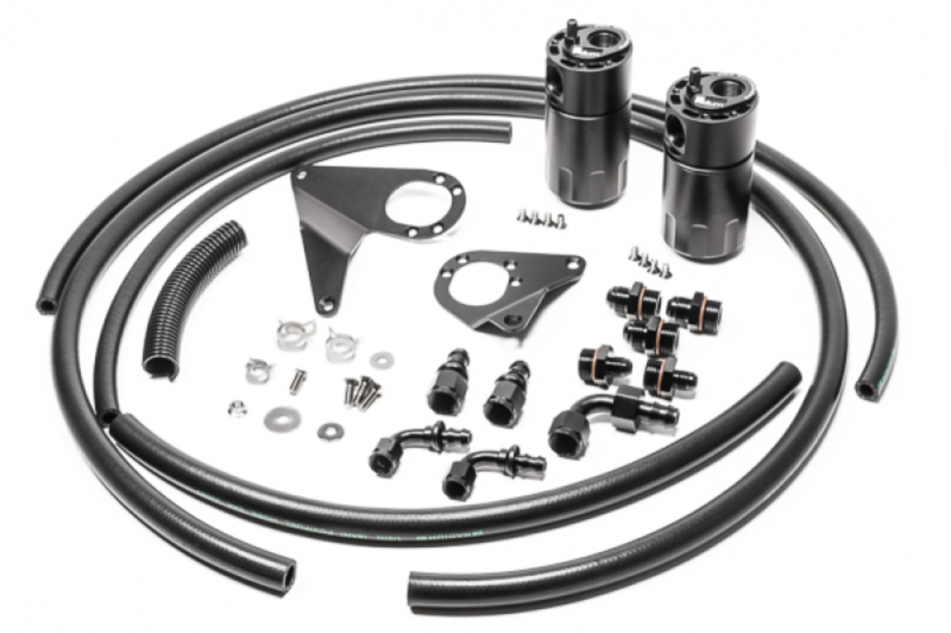 Picture of Radium Engineering Dual Catch Can Kit 08-16 Mitsubishi Evo Fluid Lock