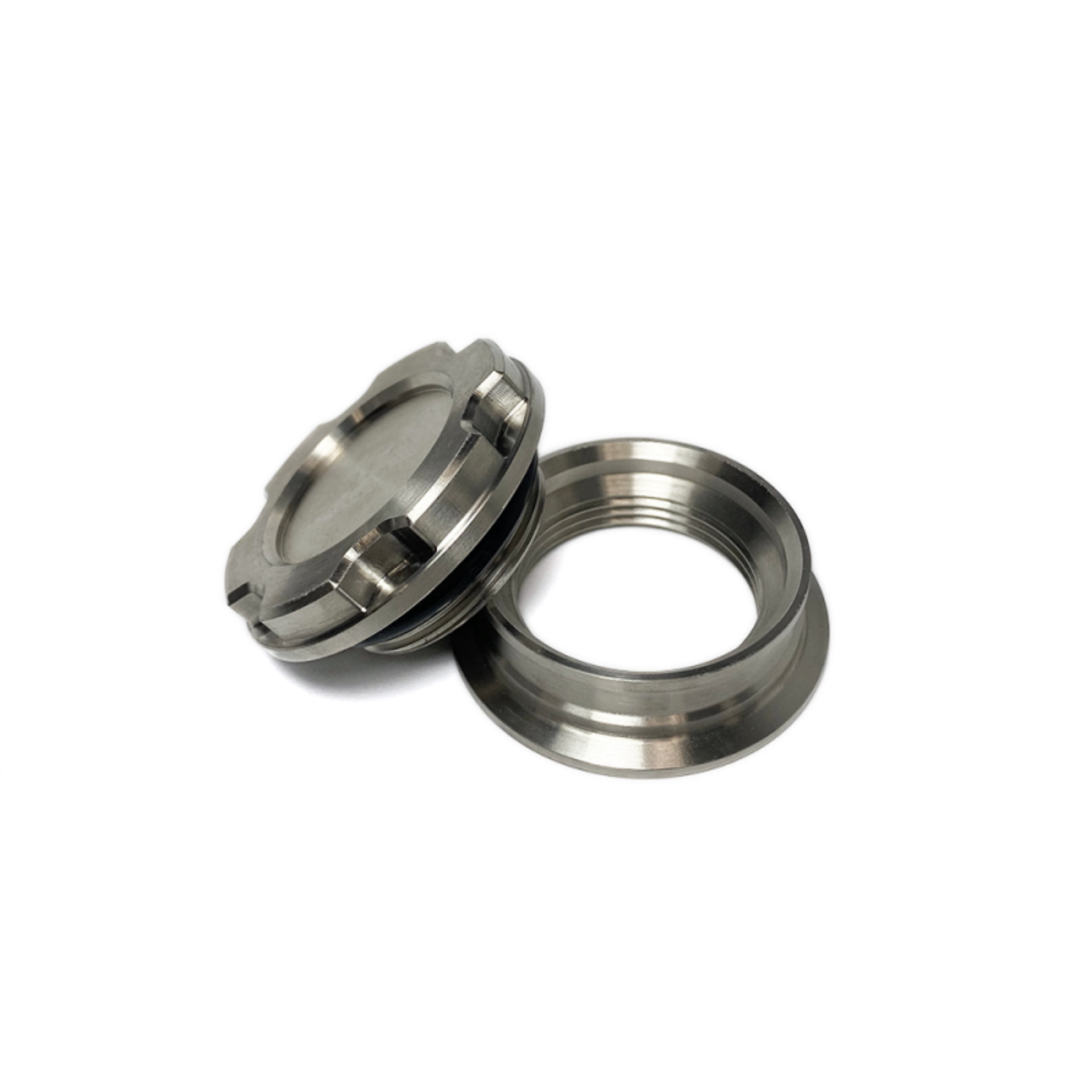 Picture of Ticon Industries Small Titanium Water Tank Filler Bung w/Cap (1.5in ID Fill Neck / 2in OD Cap)
