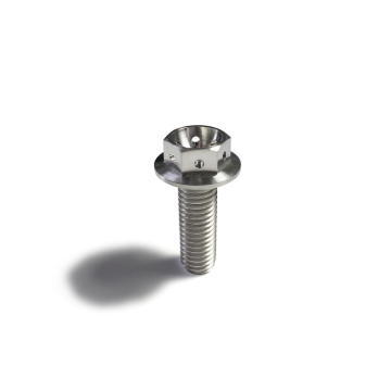 Picture of Ticon Industries Titanium Bolt Flanged M10x30x1.5TP 14mm 6pt Head Drilled