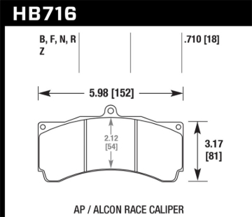 Picture of Hawk AP Racing/Alcon Universal DTC-70 Race Brake Pads