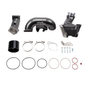 Picture of Wehrli 2007.5-2010 LMM Duramax High Flow 3in Y-Bridge Kit- Gloss Black