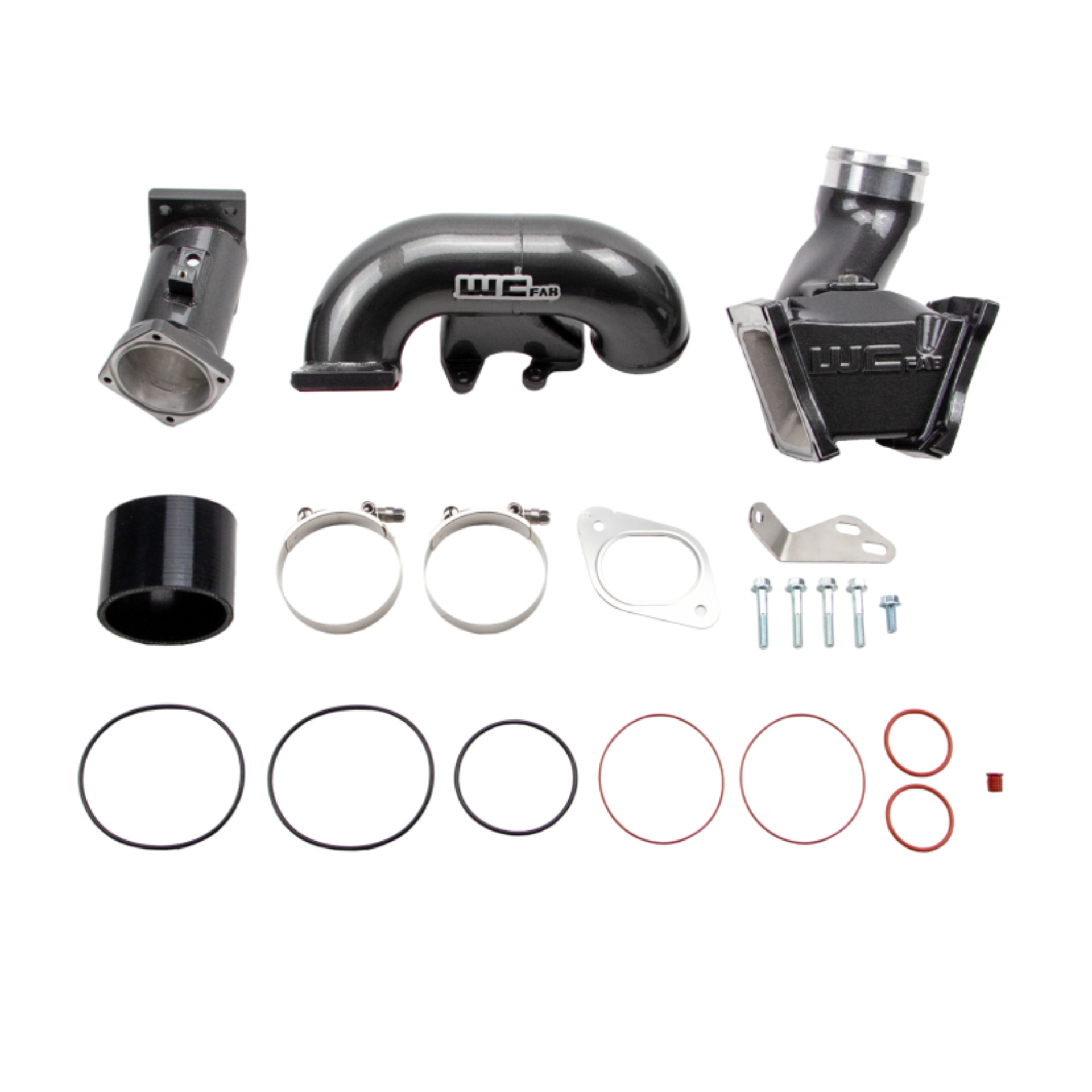 Picture of Wehrli 2007.5-2010 LMM Duramax High Flow 3in Y-Bridge Kit- WCFab Grey