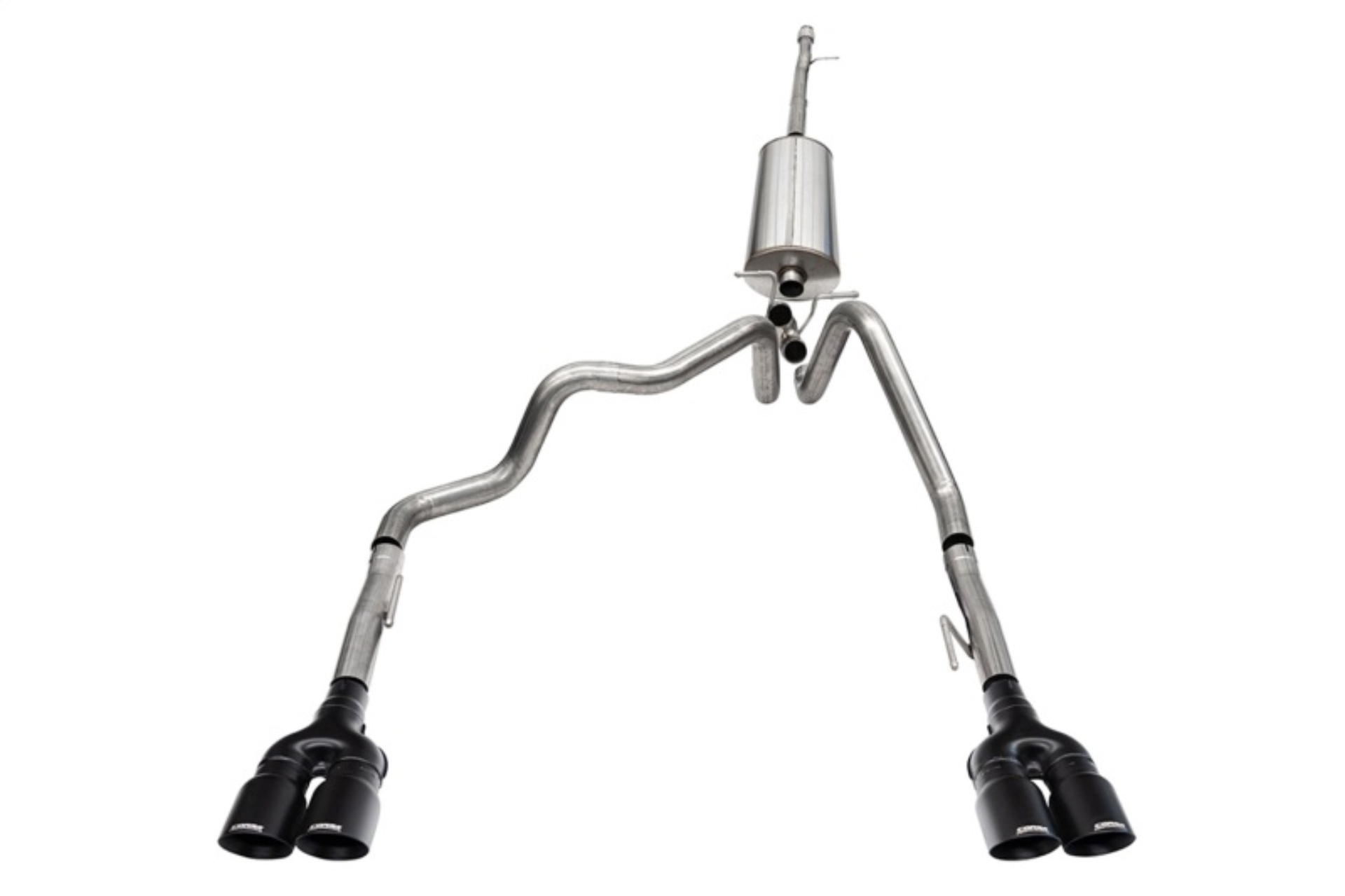 Picture of Corsa 19-25 GMC Sierra 1500 Cat-Back Dual Rear Exit with Twin 4in Black Powder Coat Pro-Series Tips