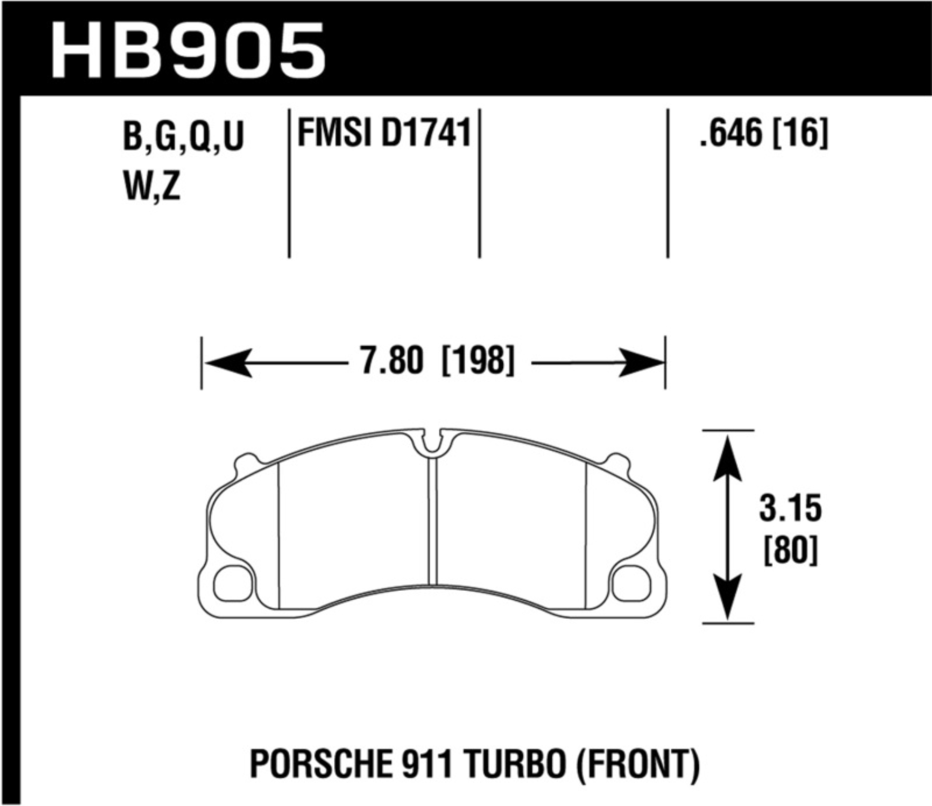 Picture of Hawk 17-20 Porsche 911 Front ER-1 Brake Pad Set