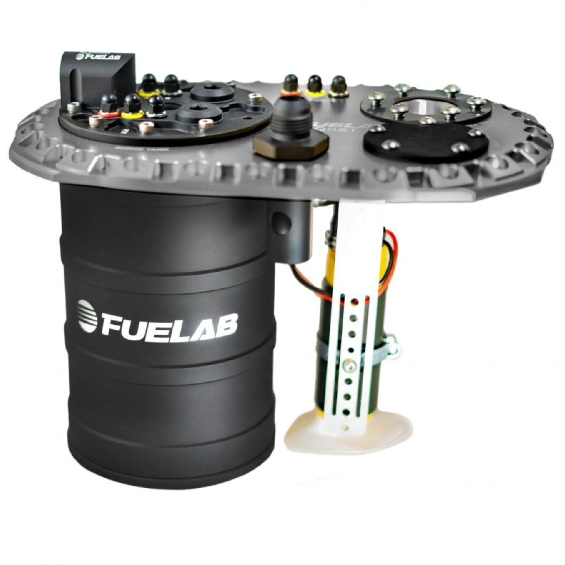 Picture of Fuelab Quick Service Surge Tank w/Bosch Lift Pump & Dual 500LPH Brushed Pumps w/Controller -Titanium