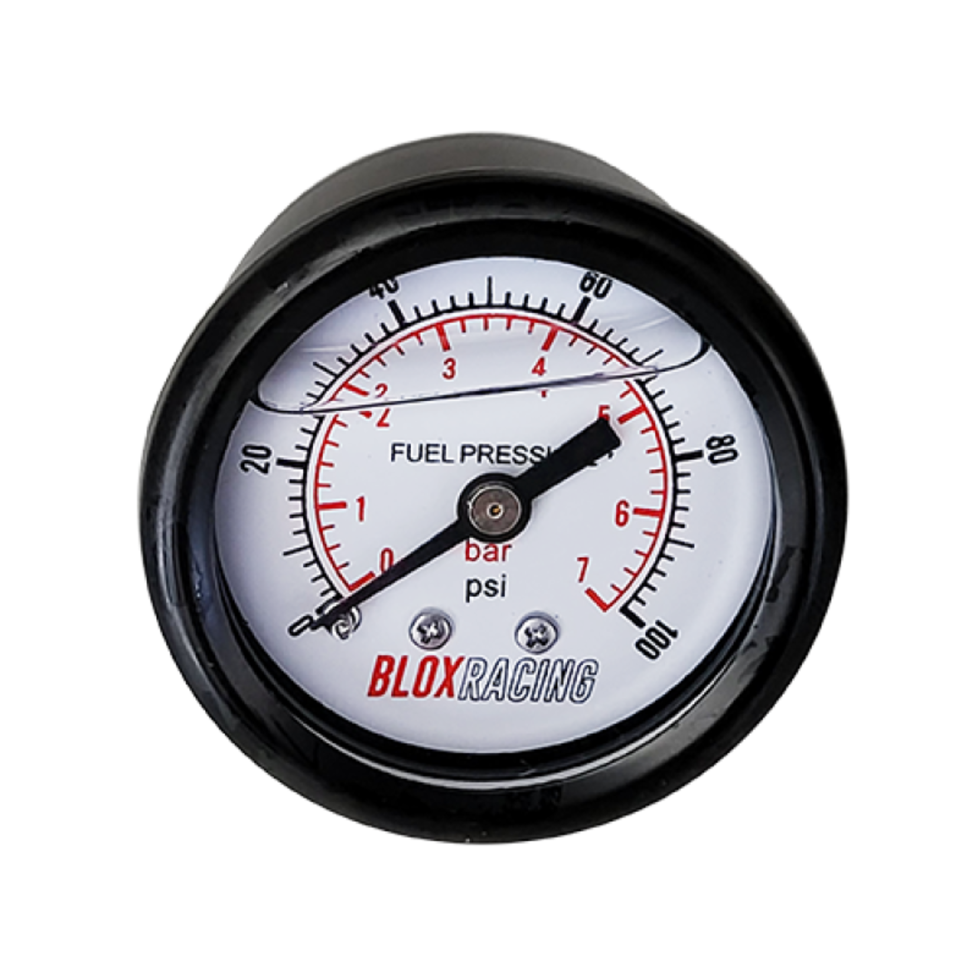 Picture of BLOX Racing Liquid-Filled Fuel Pressure Gauge 0-100psi (White Face)