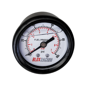 Picture of BLOX Racing Liquid-Filled Fuel Pressure Gauge 0-100psi (White Face)