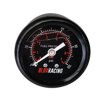 Picture of BLOX Racing Liquid-Filled Fuel Pressure Gauge 0-100psi (Black Face)