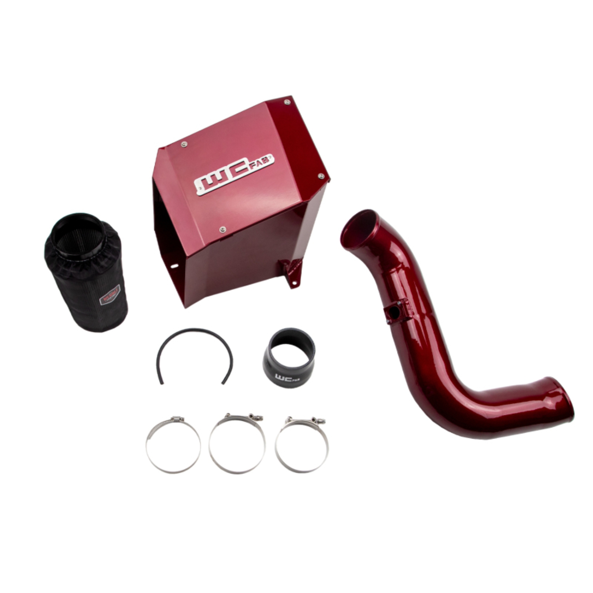 Picture of Wehrli 2004.5-2005 LLY Duramax 4in Intake Kit with Air Box - Red