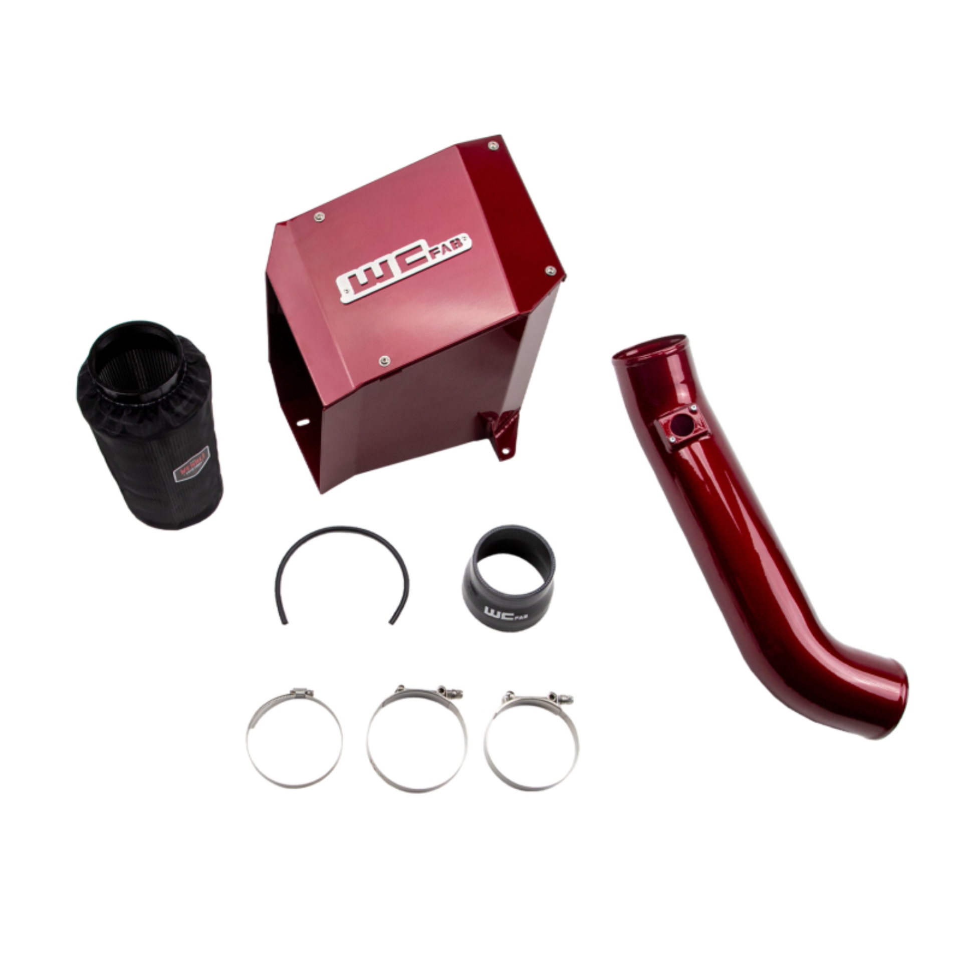 Picture of Wehrli 01-04 Chevrolet Duramax LB7 4in Intake Kit - WCFab Red