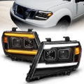 Picture of ANZO 09-20 Nissan Frontier Black Projector Plank Style DRL w/ Switchback & Sequential LED DRL