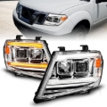 Picture of ANZO 09-20 Nissan Frontier Chrome Projector Plank Style DRL w/ Switchback & Sequential LED DRL