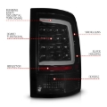 Picture of ANZO 09-18 Dodge Ram 1500 Full LED Taillights w/ Sequential Black Housing/Smoke Lens