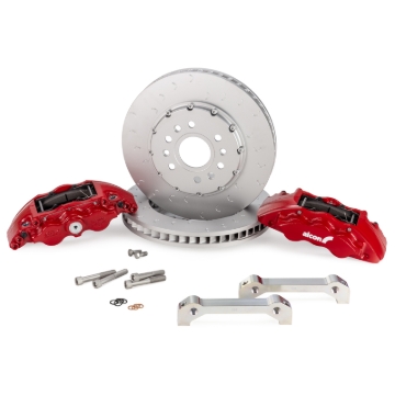Picture of Alcon 2021+ RAM TRX 376x42mm Rotors 6-Piston Calipers Front Brake Upgrade Kit - Red