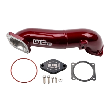 Picture of Wehrli 11-16 LML Duramax Passenger Side Upper Crossover Intercooler Pipe Kit - WCFab Red