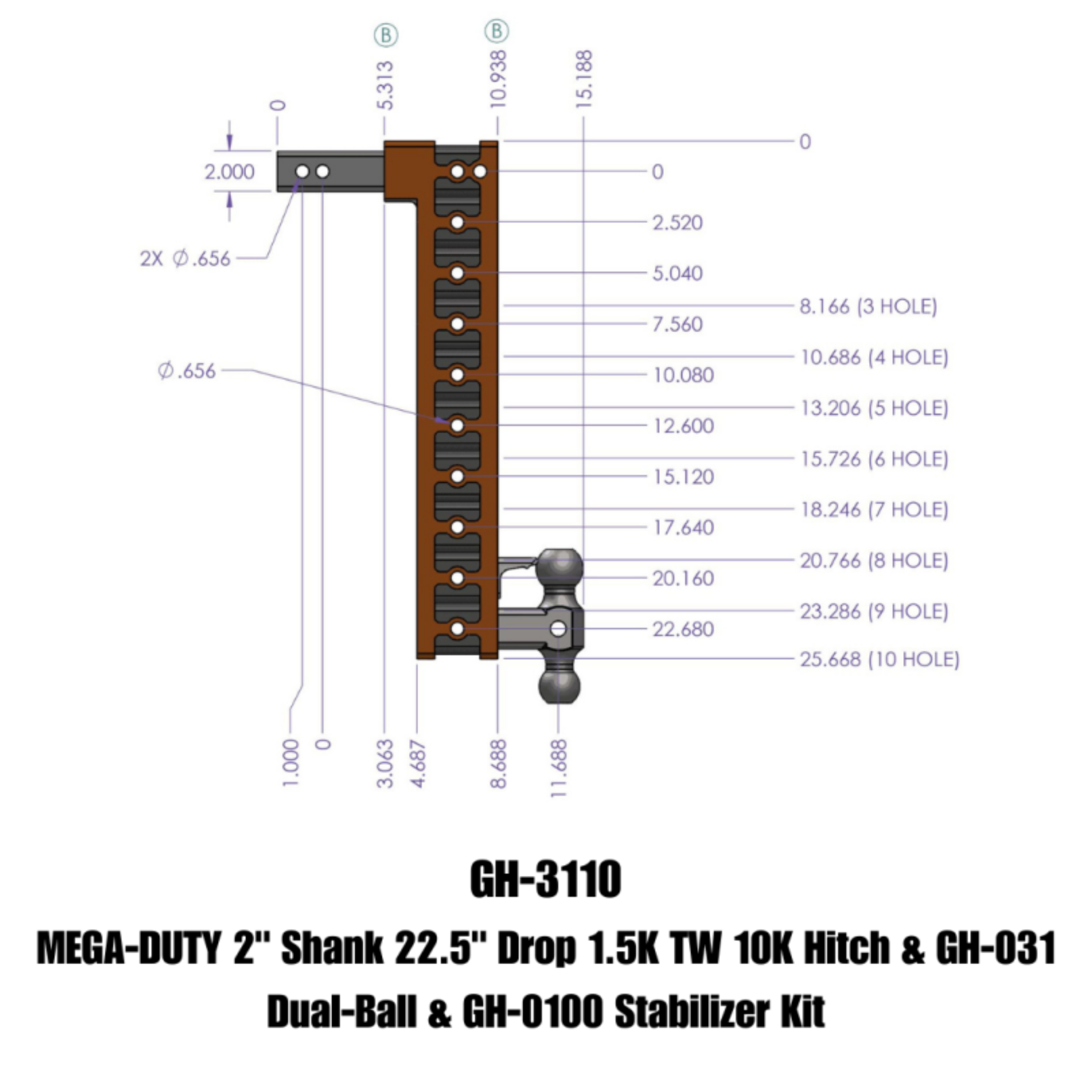Picture of GEN-Y Hitch GEN Mega Duty Hitch Hitch Receivers - GH-3110