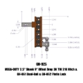 Picture of Gen-Y Mega Duty 2.5in Shank 9in Offset Drop 21K Hitch w/GH-061 Dual-Ball/GH-062 Pintle Lock